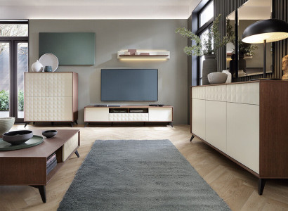 Set Modern Wohnwand Kommode RTV Wohnzimmer Tisch Wohnwände